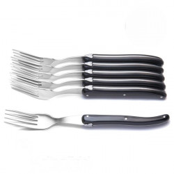 Laguiole boxed set of 6 Black handle forks