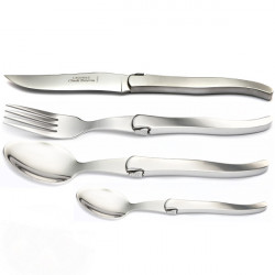 Laguiole boxed set of 6 solid polished stainless steel forks