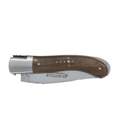 Cuchillo de caza Laguiole mango madera de nogal, estuche cuero