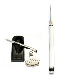 Laguiole oyster knife Giftset with lemon press, stainless steel. Handmade