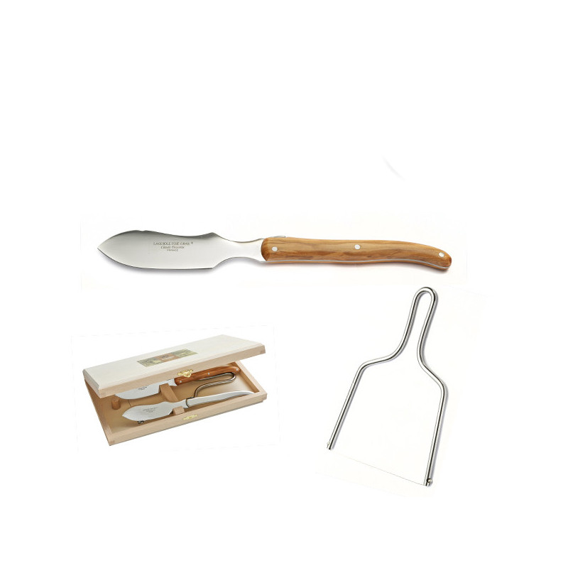 Regalo set coltello Laguiole Foie gras con legno di ulivo, fatto a mano