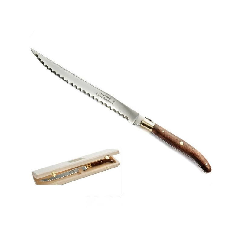 Bread knife, exotic wood handle